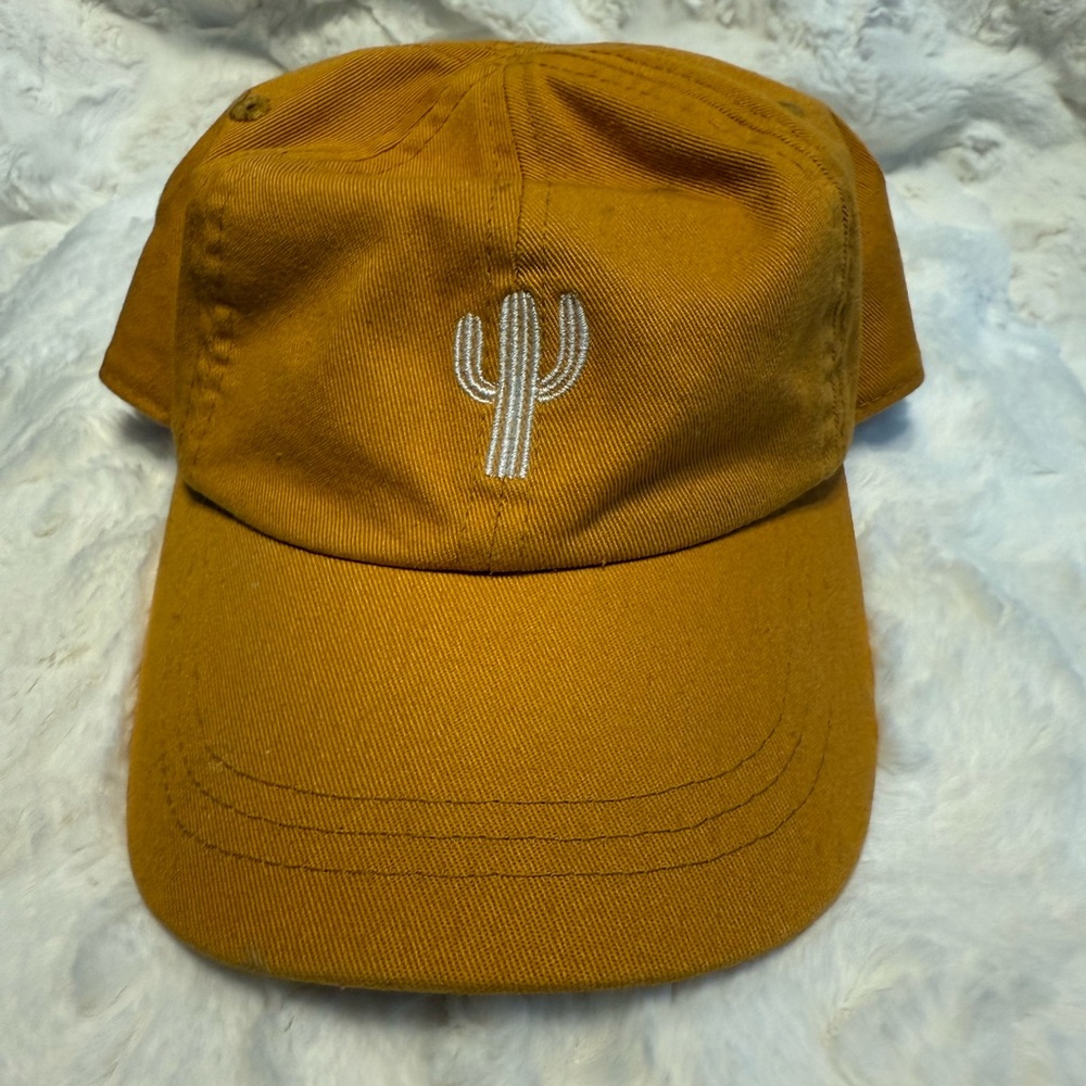 Binky Babe Toddler Mustard Yellow Cactus Embroidered Hat